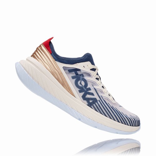 Hoka One One CARBON X-SPE Road Running Shoes For Men India Beige/Blue IN-6180